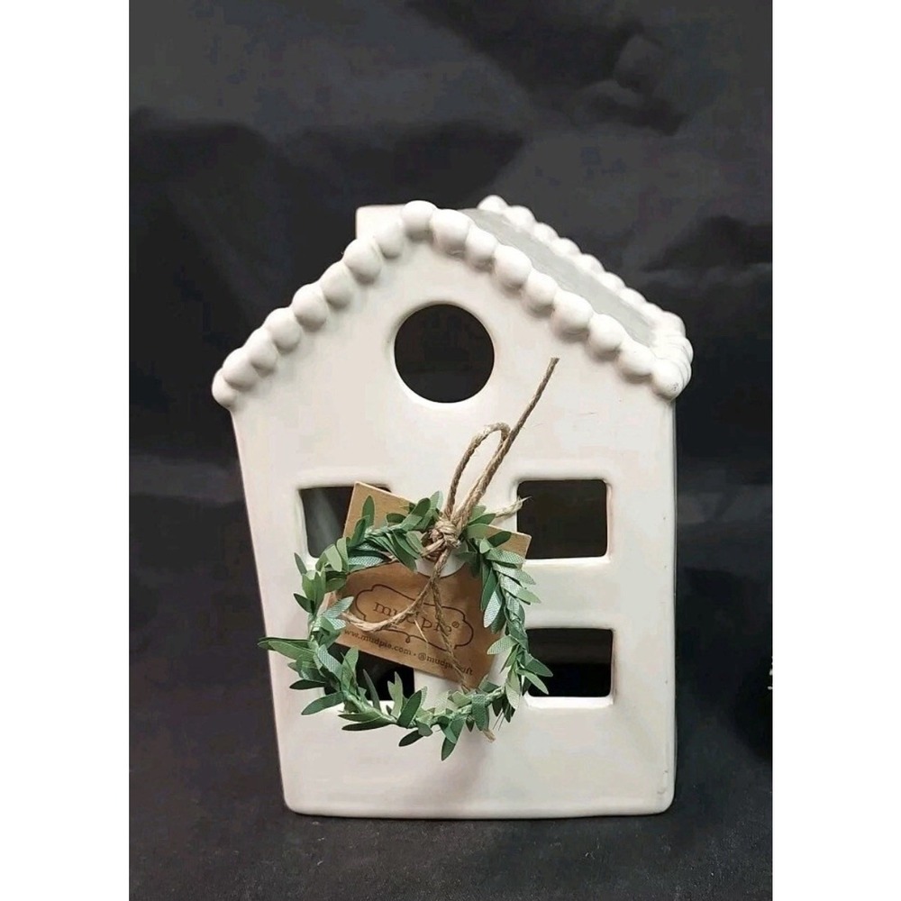 Mudpie Small White Christmas House Sitter 2023 Christmas Decor EUC